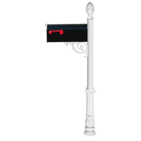 QUALARC Post system w/E1 Economy mailbox, ornate base, pineapple finial LPST-703-E1-WHT